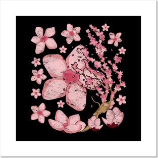 Japan Sakura Pink Flower Japanese Cherry Blossom Posters and Art